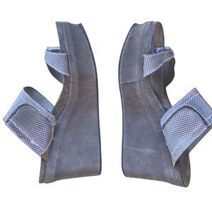 OTBT Brookfield Pewter Mesh Wedge Platform Sandals Women's Size 7.5 M